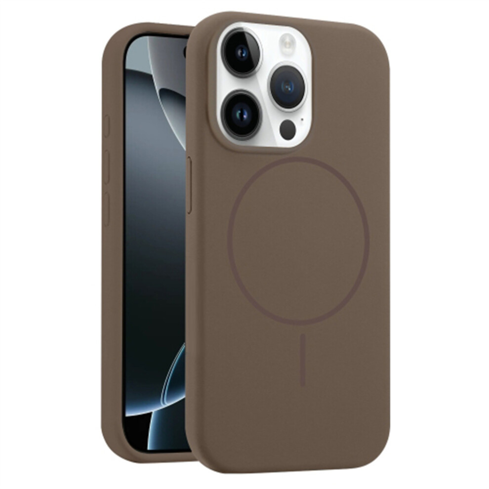 (Brown) For Iphone 13 Pro Case Compatible With Magsafe Liquid Silicone Anti-Drop Phone Cover Brown 6914296613452