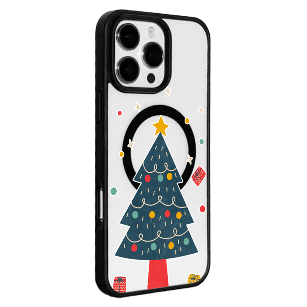 (Minimalist Christmas Tree) Eycase Christmas Series For Iphone 16 Pro Max Magnetic Case Pattern Print Tpu + Acrylic Cover Compatible With Magsafe 6914299361381