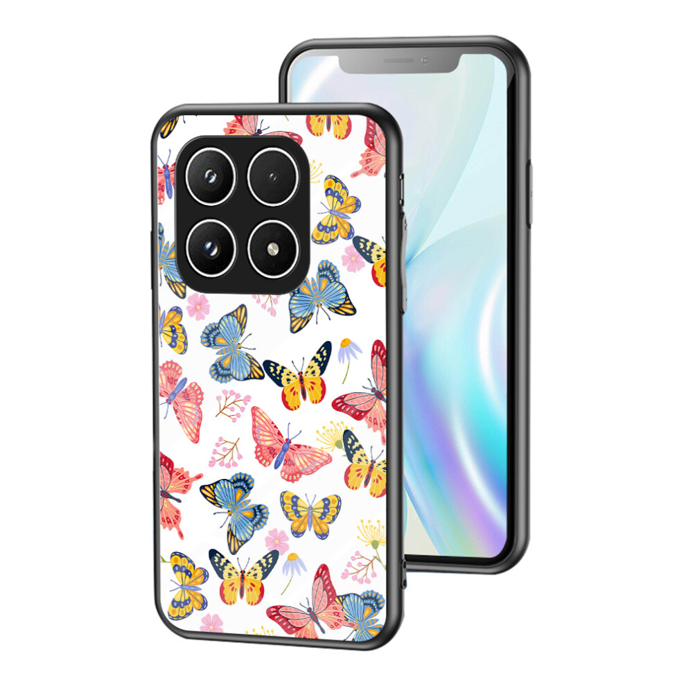 (Colorful Butterfly) For Xiaomi 17 Case Butterfly Pattern Tpu + Tempered Glass Protective Phone Cover 6914293758064