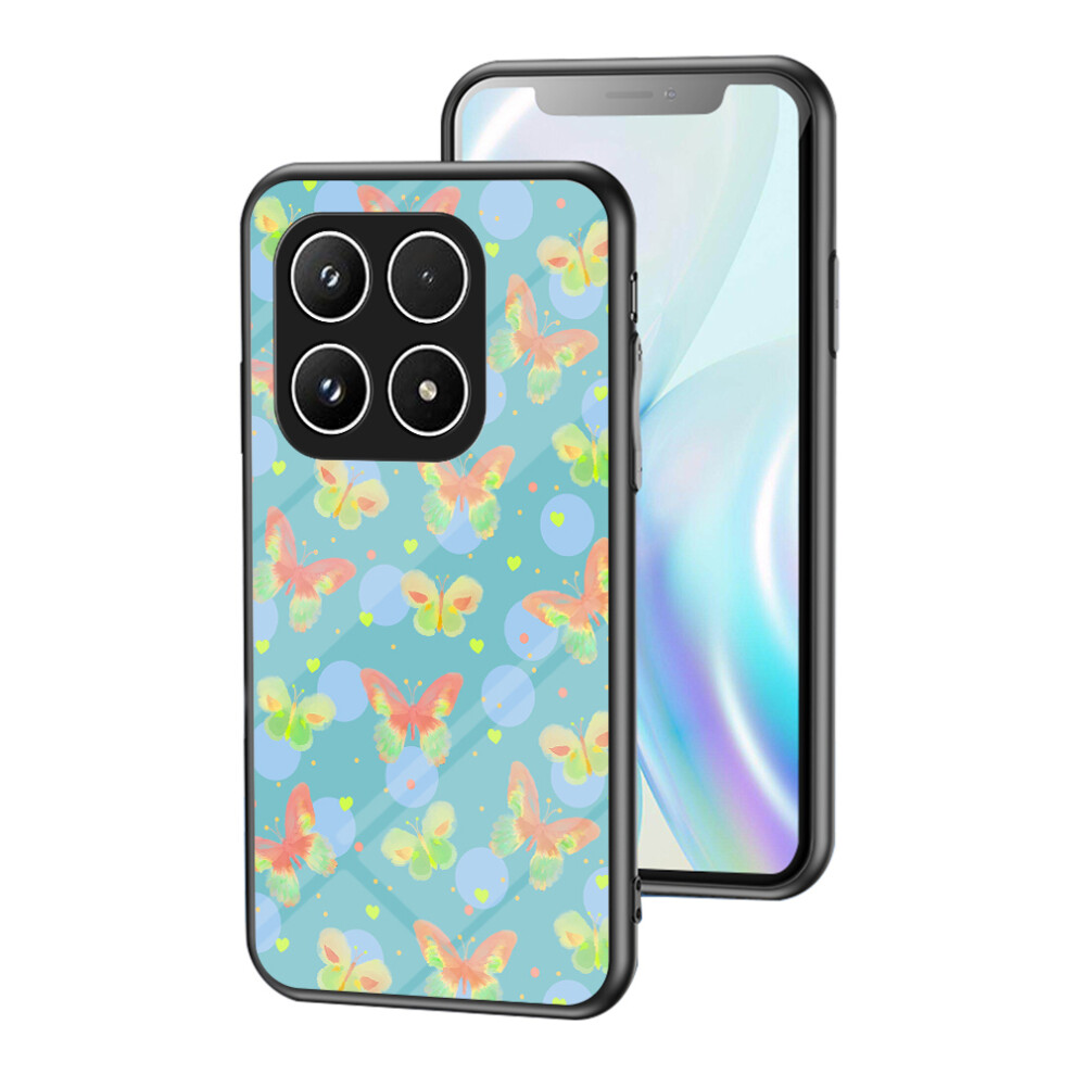 (Lush Butterfly) For Xiaomi 17 Case Butterfly Pattern Tpu + Tempered Glass Protective Phone Cover 6914297799070