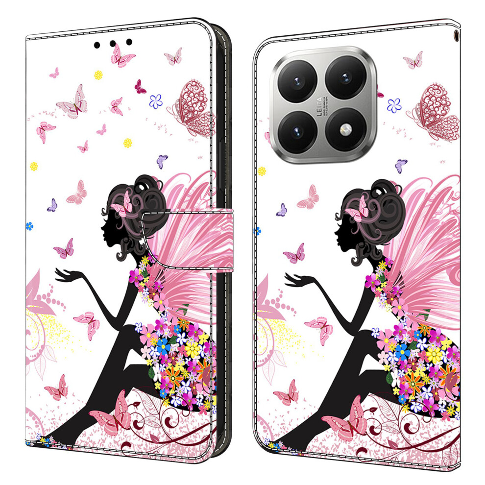 (Butterfly Woman) For Xiaomi 15T Case Foldable Stand Wallet Pattern Printing Pu Leather Flip Phone Cover 6914292210808