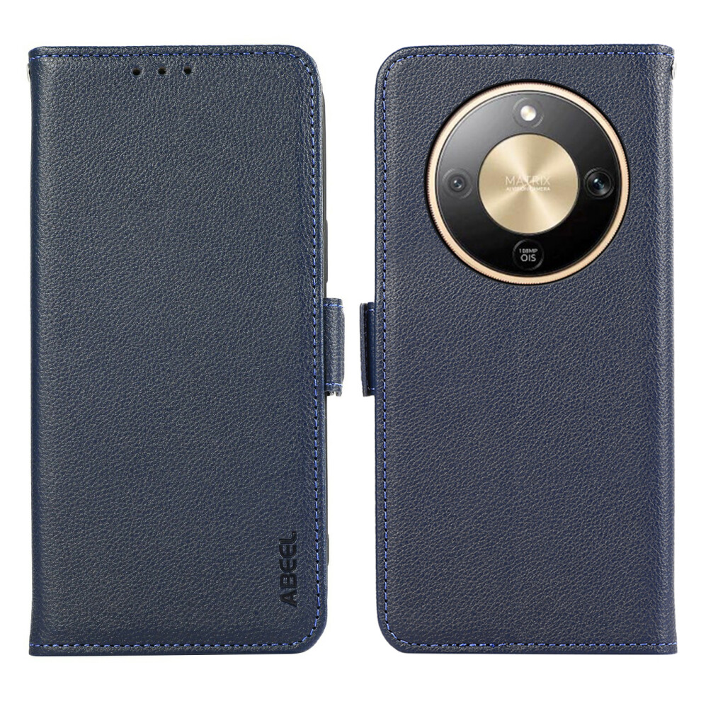 (Blue) Abeel For Honor Magic8 Lite 5G / X9d 5G / X70 5G Case Litchi Texture Leather Rfid Blocking Phone Cover Blue 6914291014940