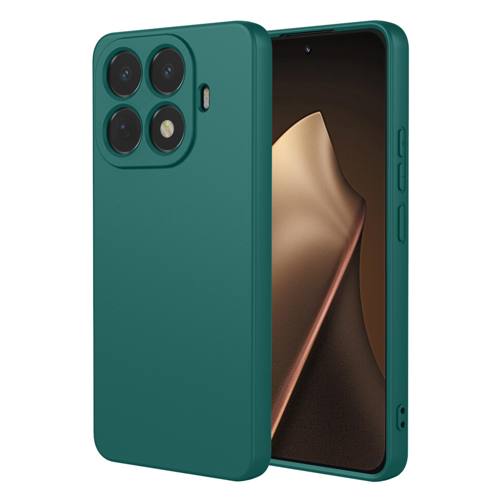 (Blackish ) For Xiaomi 15T Pro Case Liquid Silicone Feel Soft Tpu Protective Phone Cover Green 6914293048035