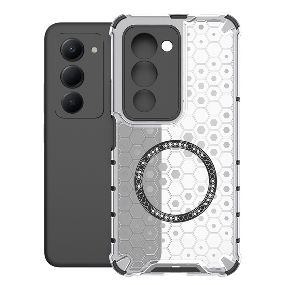 (Transparent) For Xiaomi Redmi 15 5G (Global) (169Mm) Magnetic Case Honeycomb Design Tpu + Pc Phone Cover 6914299776802