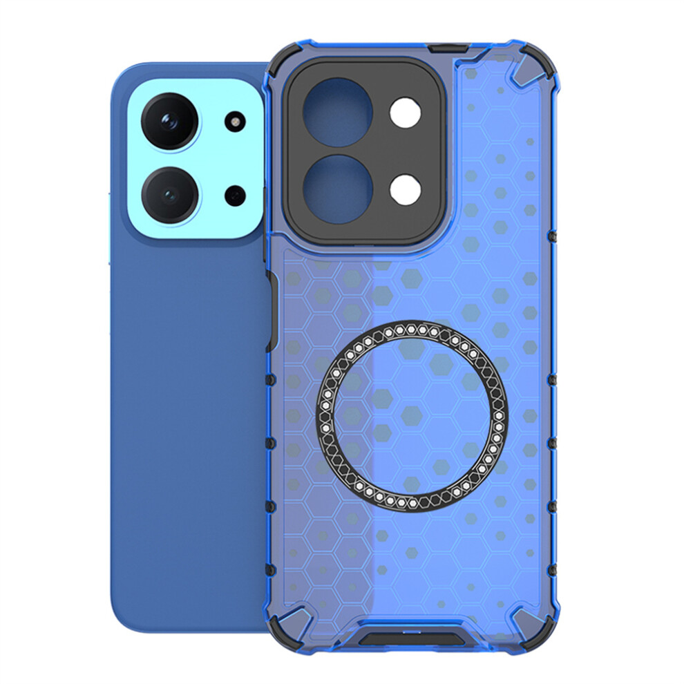 (Blue) For Xiaomi Redmi 15C 4G (Global) (171Mm) / Poco C85 4G (171Mm) Magnetic Case Honeycomb Design Tpu + Pc Phone Cover Blue 6914293776549