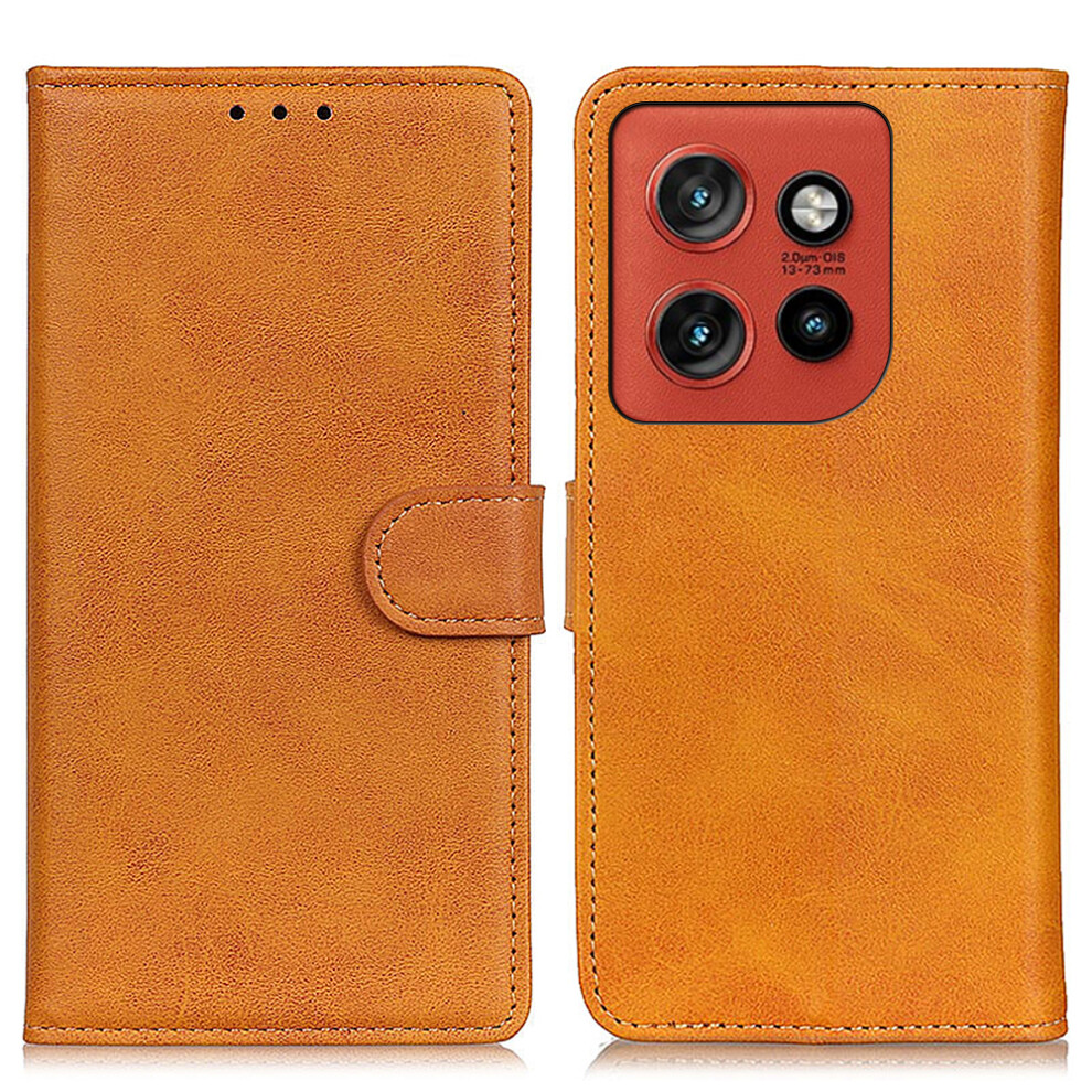 (Brown) Wallet Stand Case For Motorola Edge 60 Neo 5G / Edge 50 Neo 5G / Moto S50 5G / Thinkphone 25 5G Cowhide Texture Leather Brown 6914292226465