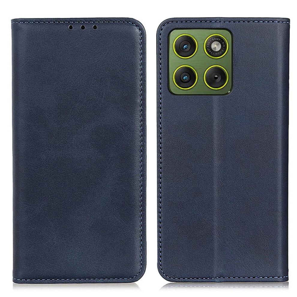(Blue) For Motorola Edge 70 5G Case Split Leather Flip Wallet Phone Cover Blue 6914290406166