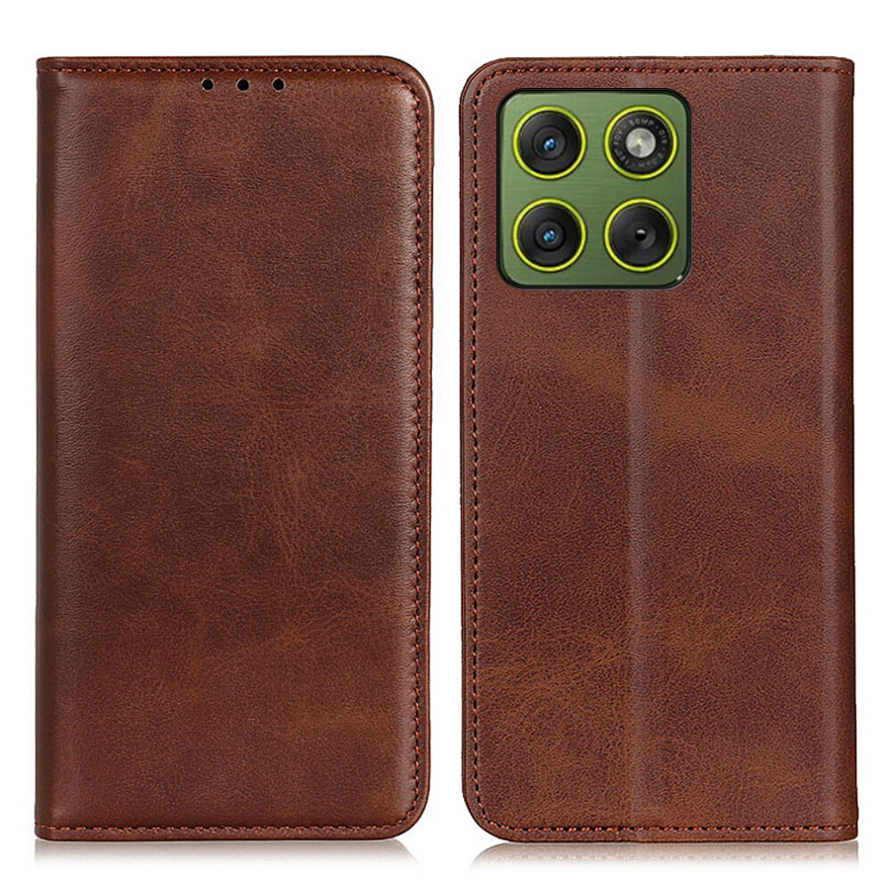 (Coffee) For Motorola Edge 70 5G Case Split Leather Flip Wallet Phone Cover Brown 6914299017530