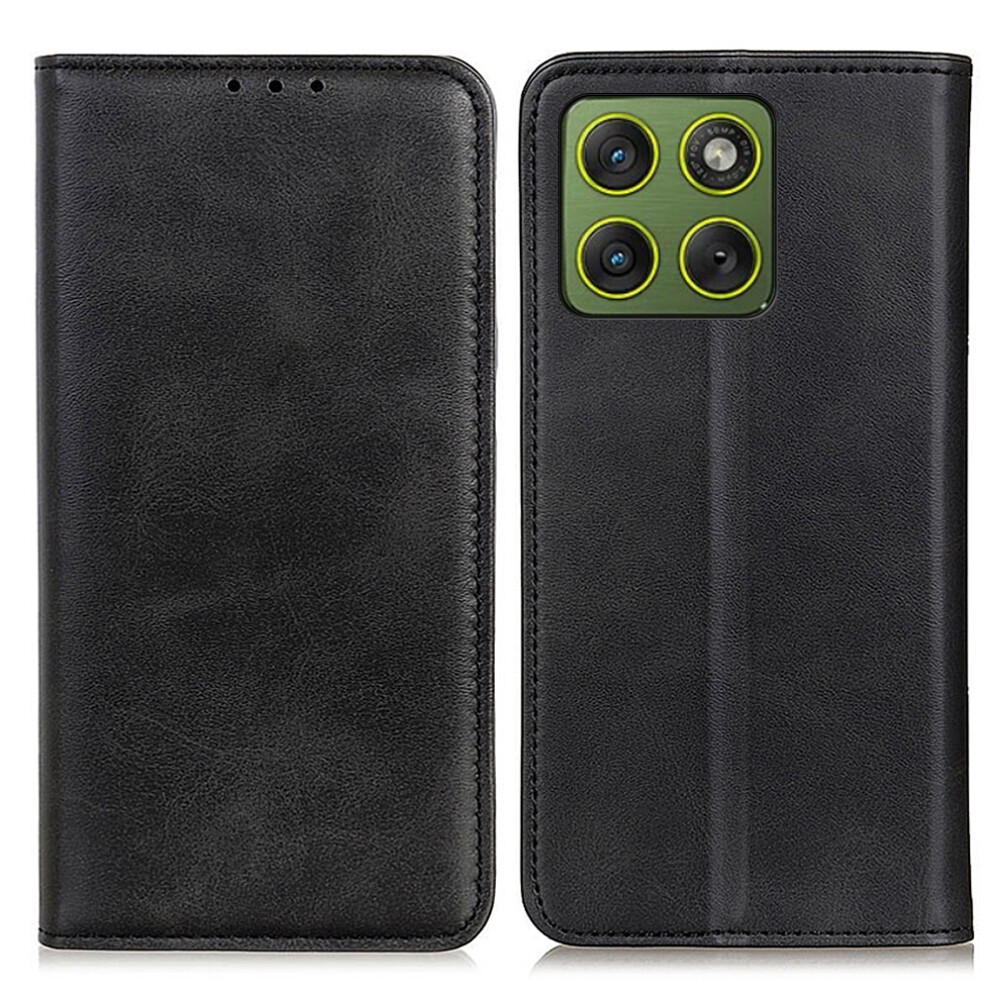 (Black) For Motorola Edge 70 5G Case Split Leather Flip Wallet Phone Cover Black 6914296149890