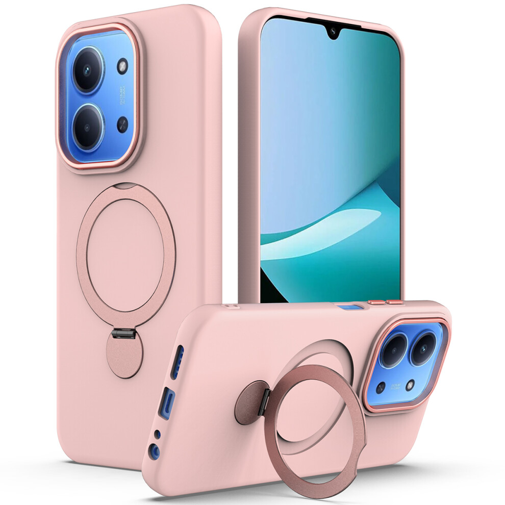 (Pink) Phone Case For Xiaomi Redmi 15C 5G (Eu) (173Mm) / 4G (Eu) (173Mm) / Poco C85 4G (173Mm) Magnetic Case Rotating Ring Kick Pink 6914298775660