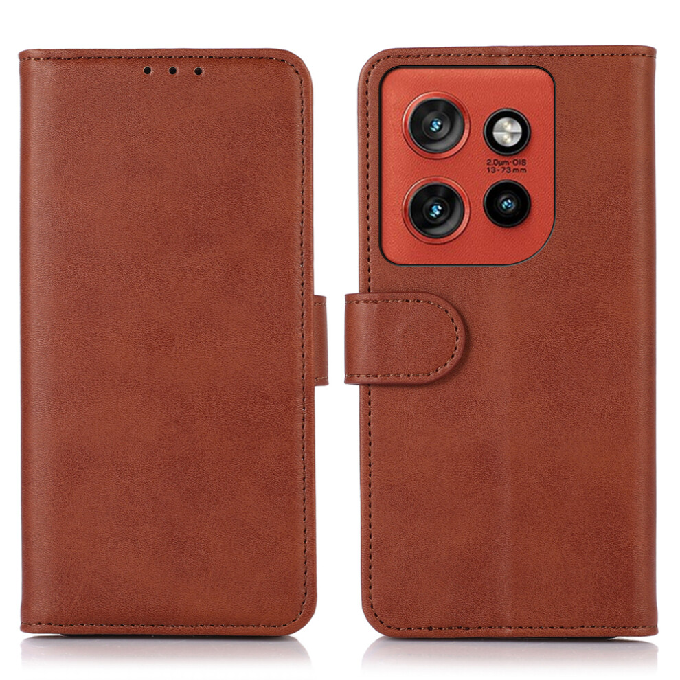 (Brown) Wallet Case For Motorola Edge 60 Neo 5G / Edge 50 Neo 5G / Moto S50 5G / Thinkphone 25 5G Cowhide Texture Leather Phone Brown 6914291004965