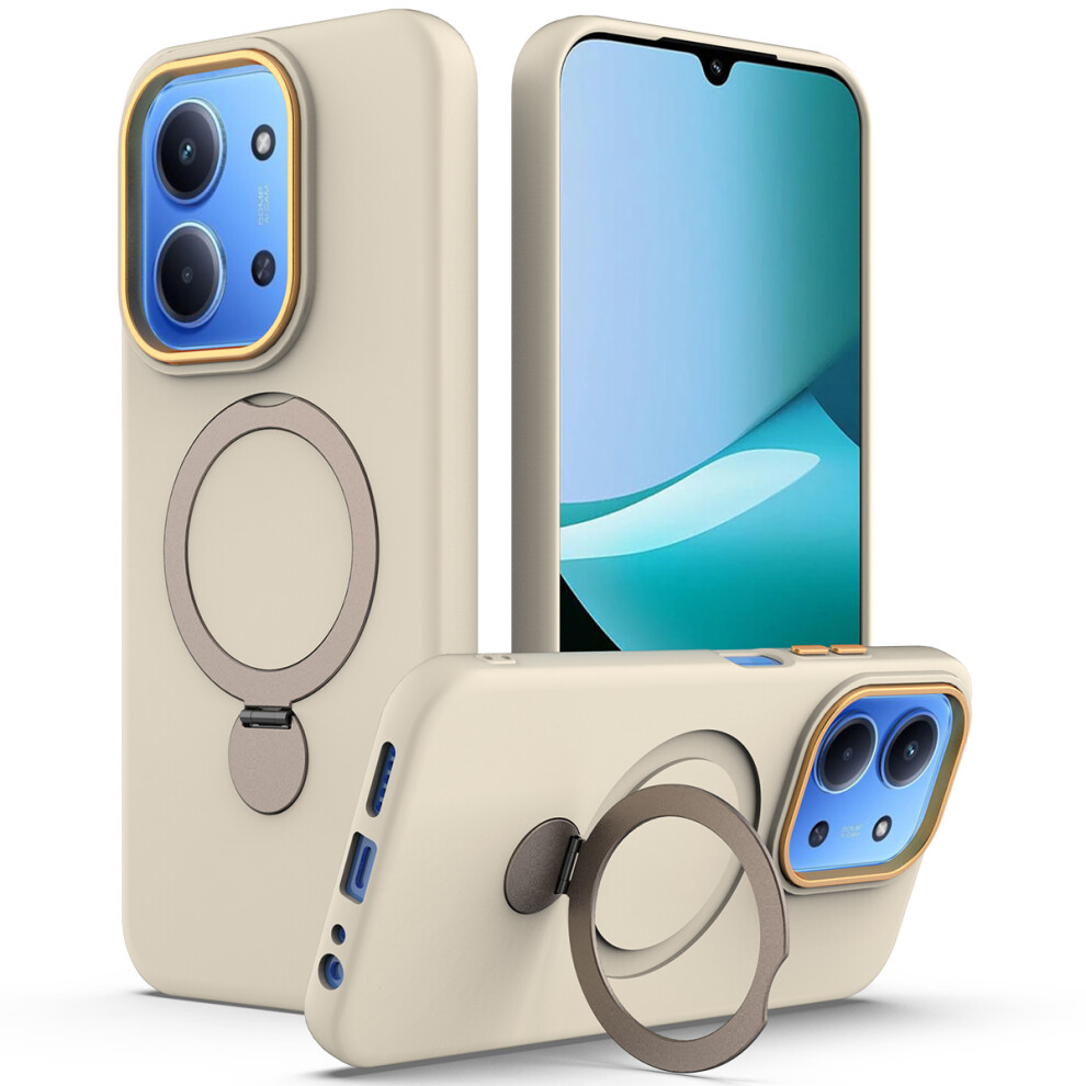 (Apricot) Phone Case For Xiaomi Redmi 15C 5G (Eu) (173Mm) / 4G (Eu) (173Mm) / Poco C85 4G (173Mm) Magnetic Case Rotating Ring Kick 6914297443416