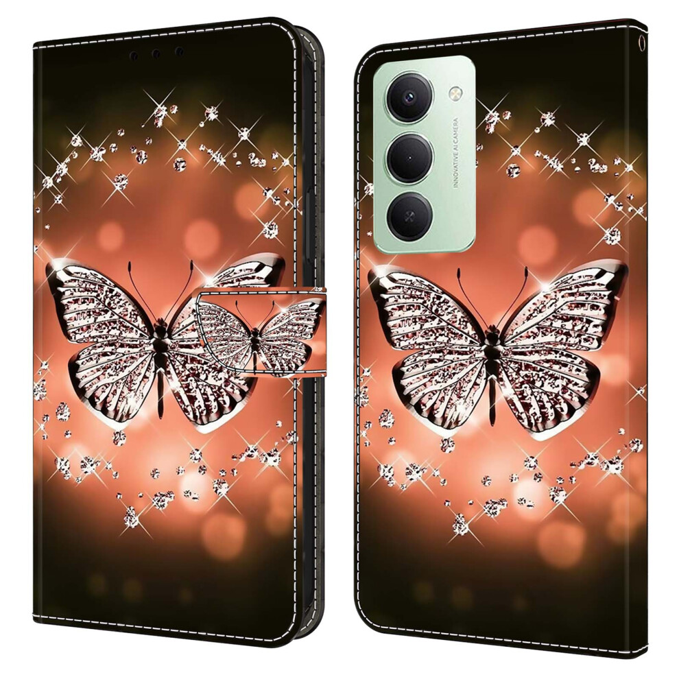 (Crystal Butterfly) For Xiaomi Redmi 15 5G (Global) (169Mm) Case 3D Pattern Pu Leather Wallet Phone Cover With Stand 6914293647559