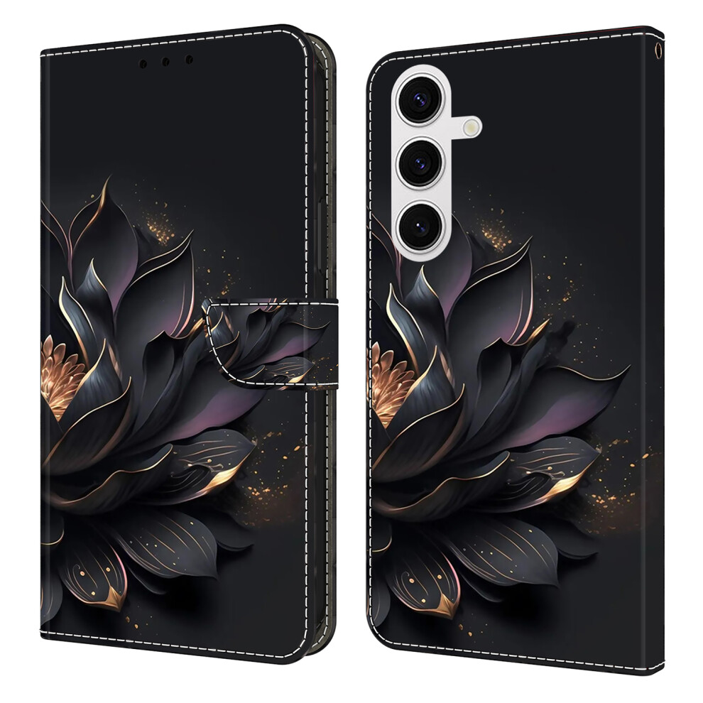 ( Lotus) For Samsung Galaxy S26+ Case Magnetic Clasp 3D Pattern Leather Wallet Phone Cover Purple 6914293729569