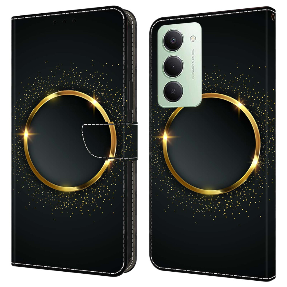( Ring) For Xiaomi Redmi 15 5G (Global) (169Mm) Case Pu Leather Wallet Phone Cover With Stand Gold 6914296614060