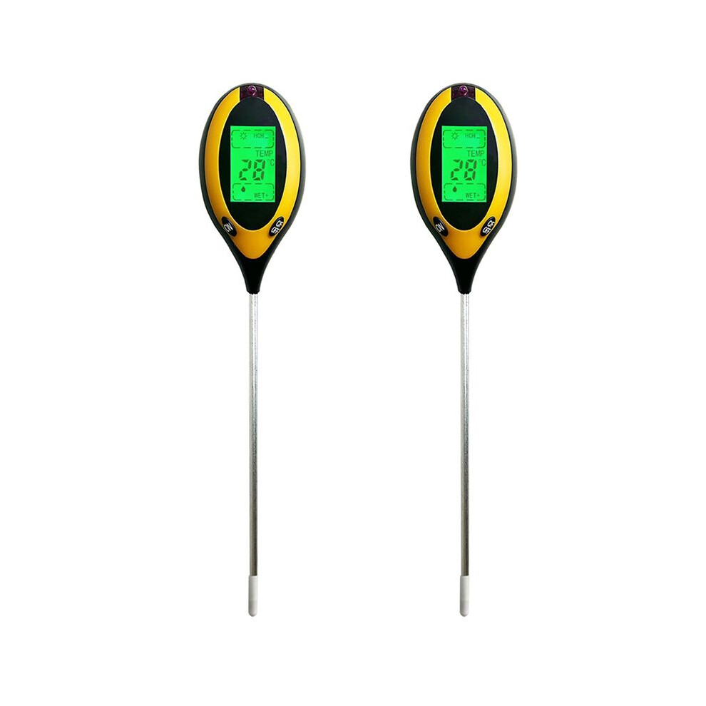 2X 4 In 1 Soil Ph Meter Moisture/Temp/Soil Ph Tester Sunlight Intensity Meter For Gardening Plants Farming With Backli 4712691442644
