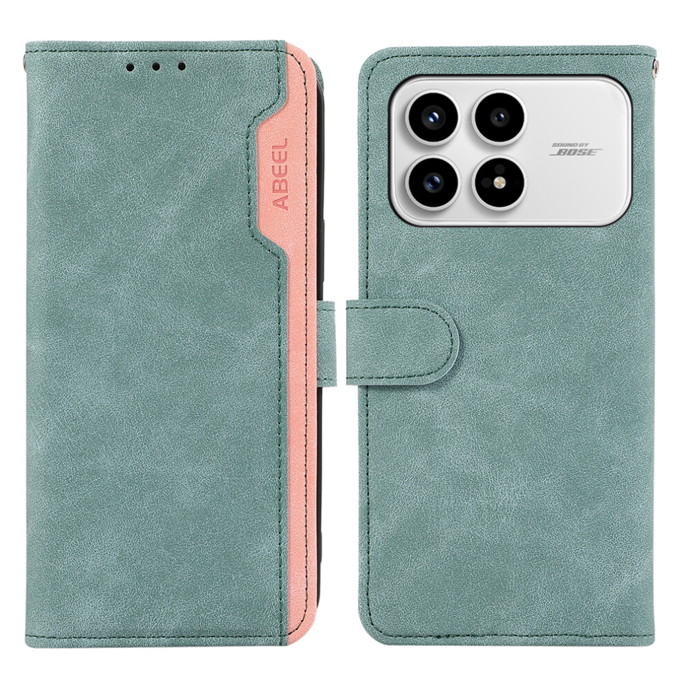 (Baby ) Abeel For Xiaomi Redmi K90 5G / Poco F8 Pro Case Color Splicing Leather Flip Phone Cover Rfid Blocking Blue 6914291971410