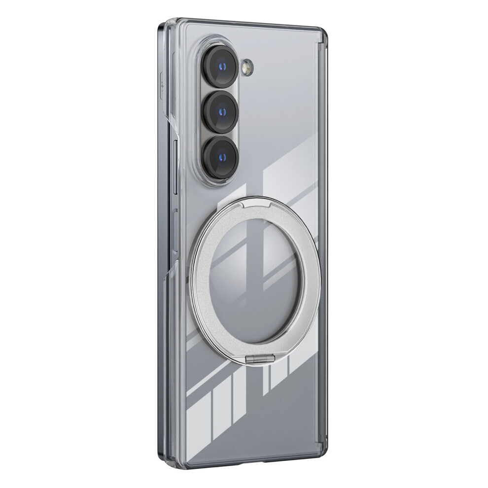 (White) For Samsung Galaxy Z Fold5 5G Kickstand Crystal Magnetic Case Tpu Pc Phone Cover Magnetic Hinge Protection White 6914294333888