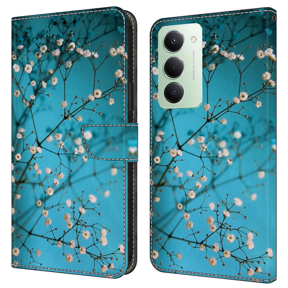 (Flower Branch) For Xiaomi Redmi 15 5G (Global) (169Mm) Case With Card Slot Pattern Printed Tpu + Pu Leather Flip Phone Cover 6914292121791