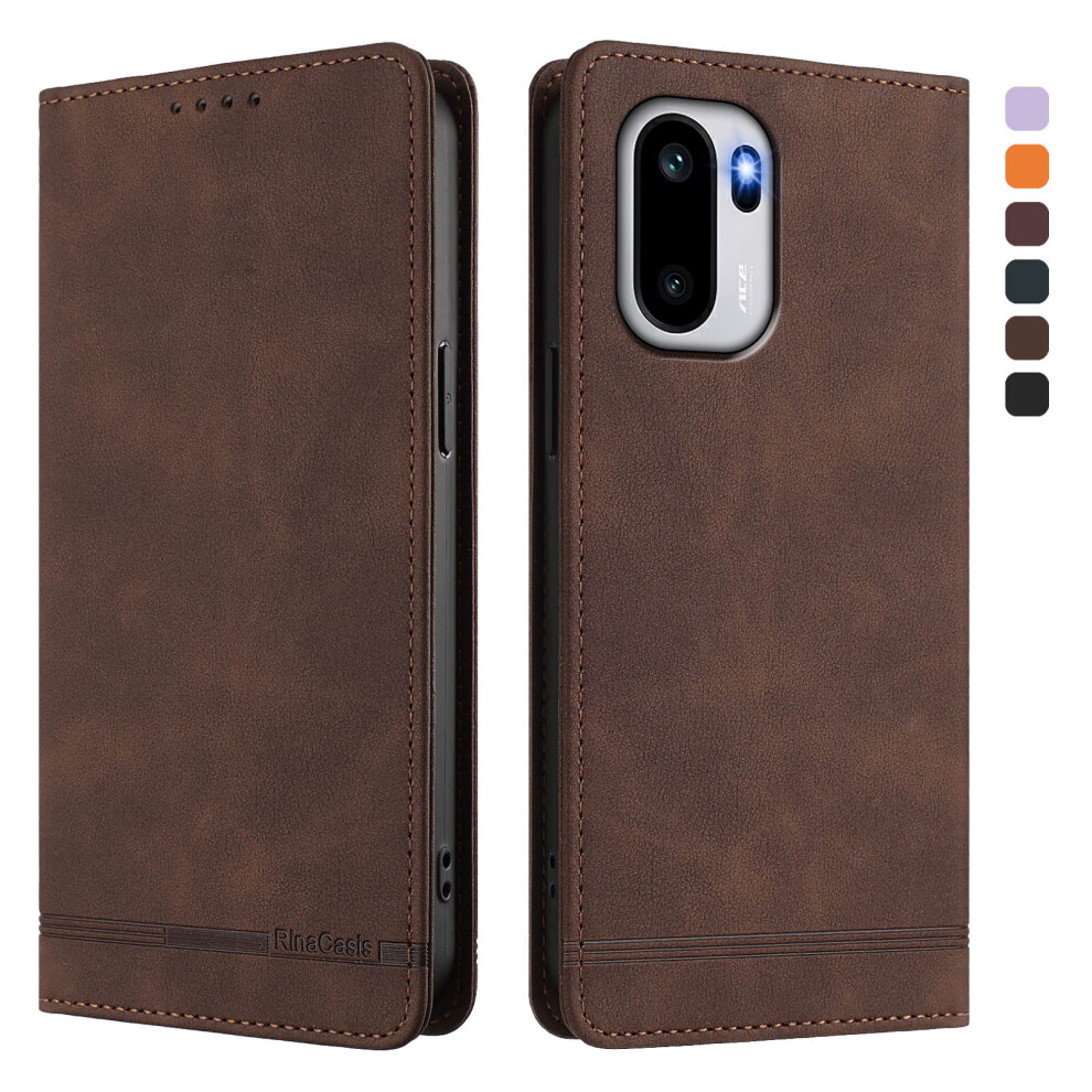 (Brown) For Oneplus 15R 5G / Ace 6T 5G / Ace 6 5G Case Rinacasis Rc23 Rfid Blocking Wallet Stand Pu Leather Phone Cover Brown 6914298497845