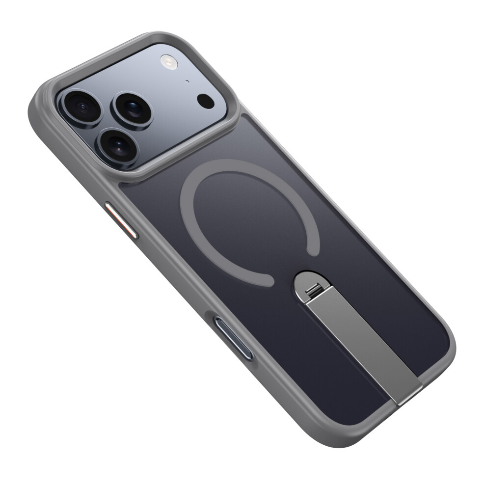 (Grey) For Iphone 17 Pro Case Compatible With Magsafe Rotating Straight Kickstand Tpu + Pc Matte Phone Cover Grey 6914292008313