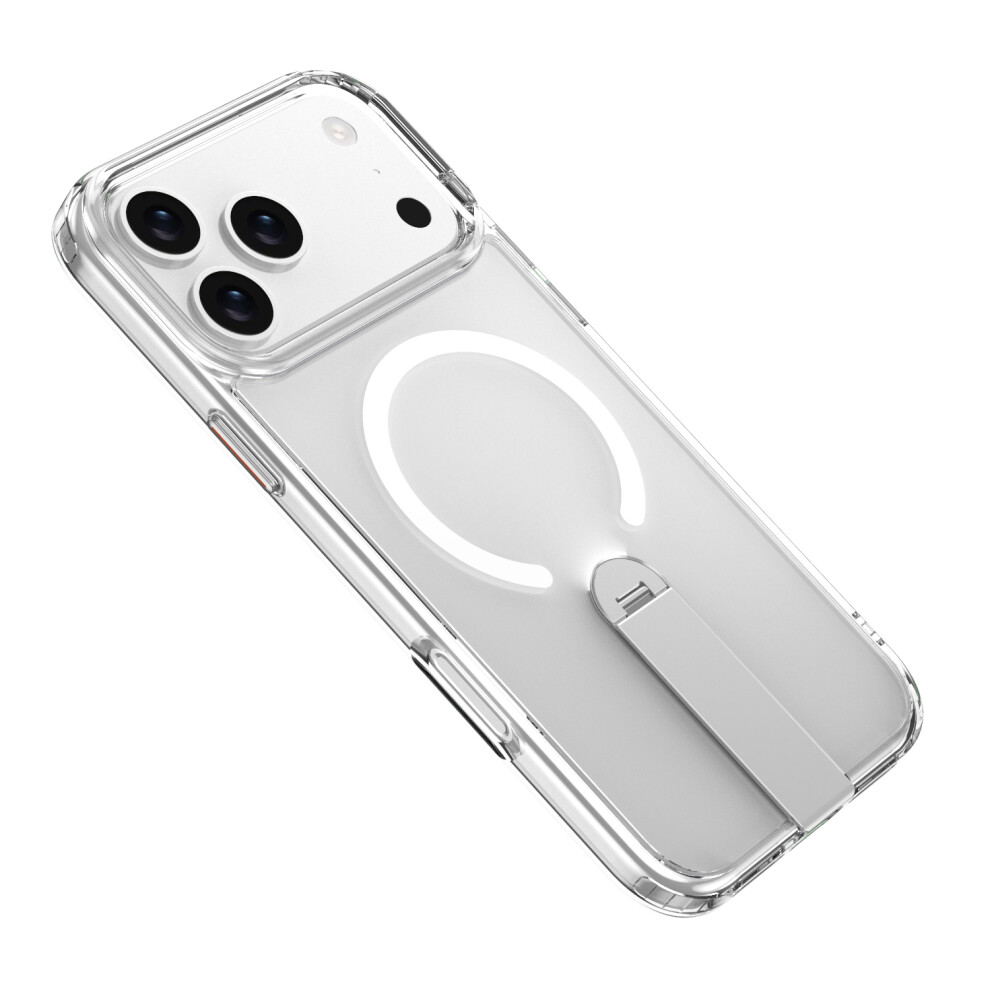 (Transparent) For Iphone 17 Pro Max Case Compatible With Magsafe Rotating Straight Kickstand Tpu + Pc Matte Phone Cover 6914298420263
