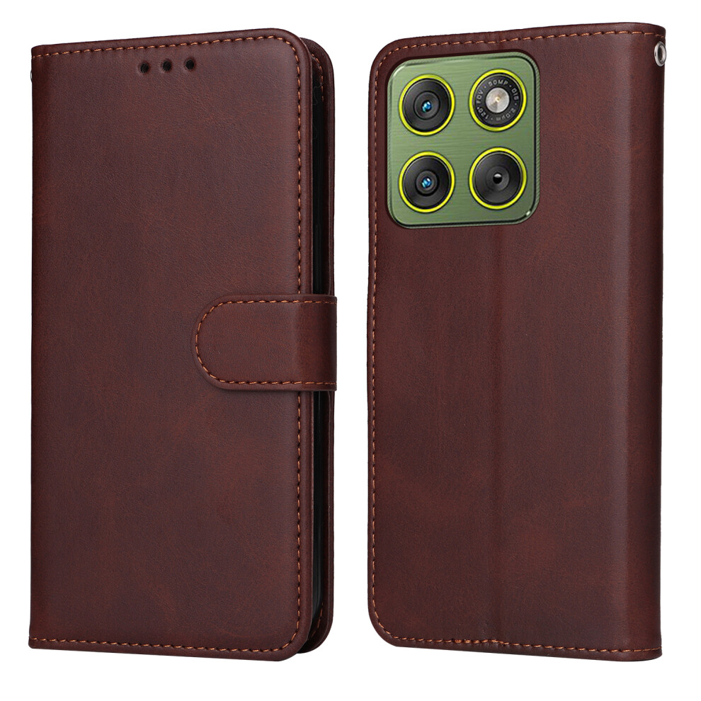 (Brown) For Motorola Edge 70 5G Case Wallet Pu Leather Folio Flip Phone Cover Brown 6914290858248
