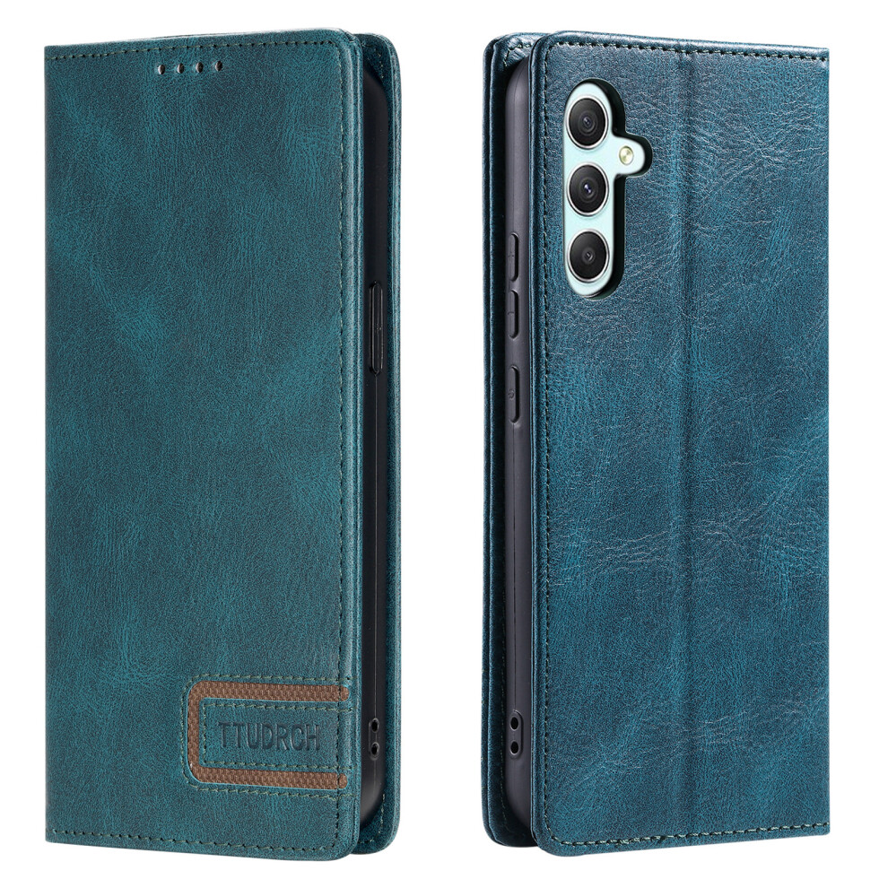 (Blackish ) Ttudrch Style 007 For Samsung Galaxy A37 5G Leather Case Rfid Blocking Wallet Stand Phone Cover Green 6914292370519