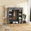 Homcom HOMCOM Fabric Wardrobe with 10 Shelves, Foldable Closet Dark Grey 6