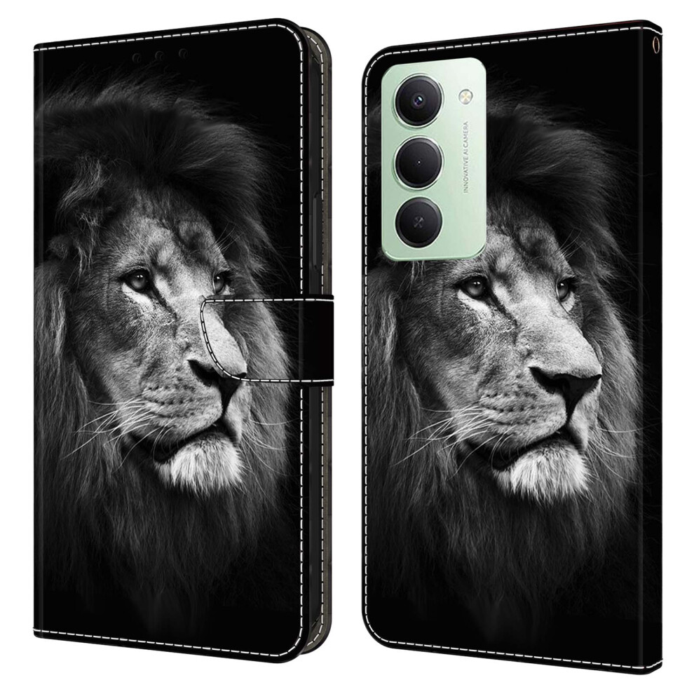 (Lion) For Xiaomi Redmi 15 5G (Global) (169Mm) Wallet Case Pattern Printing Stand Leather Flip Phone Cover 6914295672580