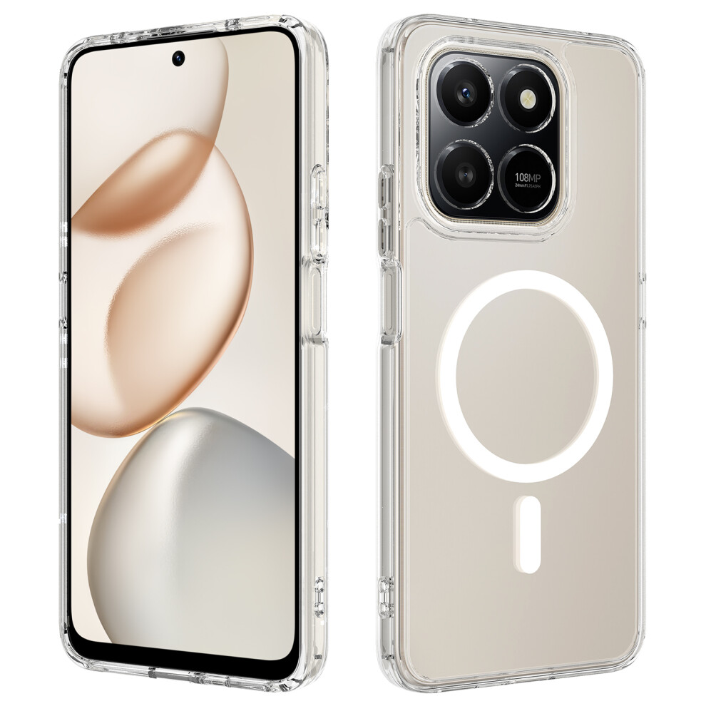 (Clear) For Honor 400 Smart 5G / Honor X7d 4G / Honor X7d 5G / Honor 400 Smart 4G Clear Phone Magnetic Case Tpu+Acrylic Back Cov 6914293856708
