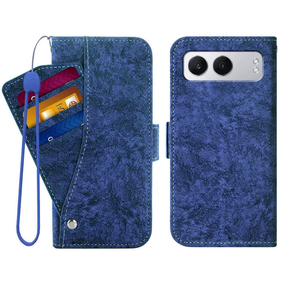 (Blue) For Oneplus Nord 4 Case Water-Ink Painting Wallet Pu Leathe Phone Cover With Rotating Card Slots Blue 6914298587430