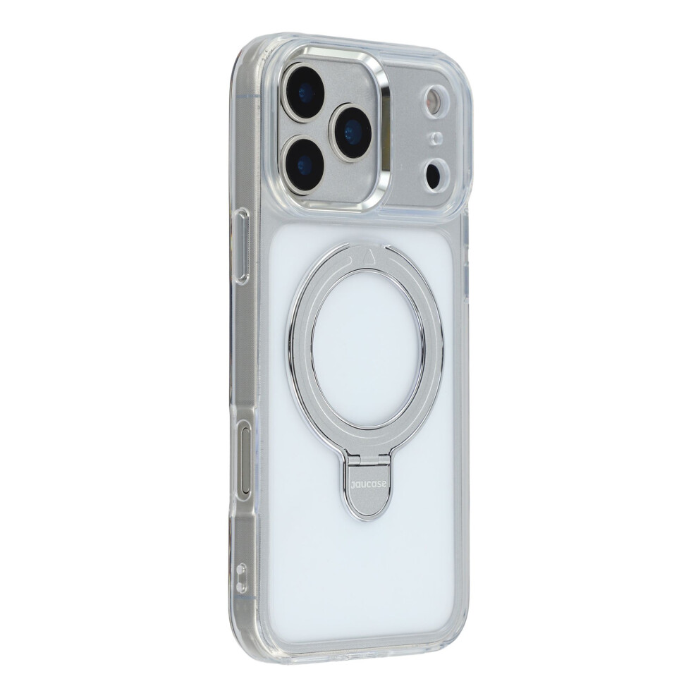 (Transparent) Jaucase For Iphone 17 Pro Case Rotating Kickstand Tpu + Pc Shockproof Phone Cover 6914298402849