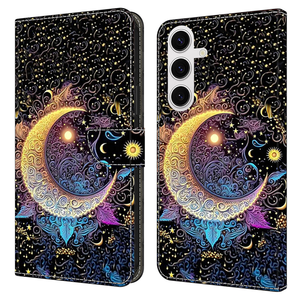 (Bright Moon) For Samsung Galaxy S26+ Case Wallet Stand Pattern Printing Pu Leather Flip Phone Cover 6914292182433