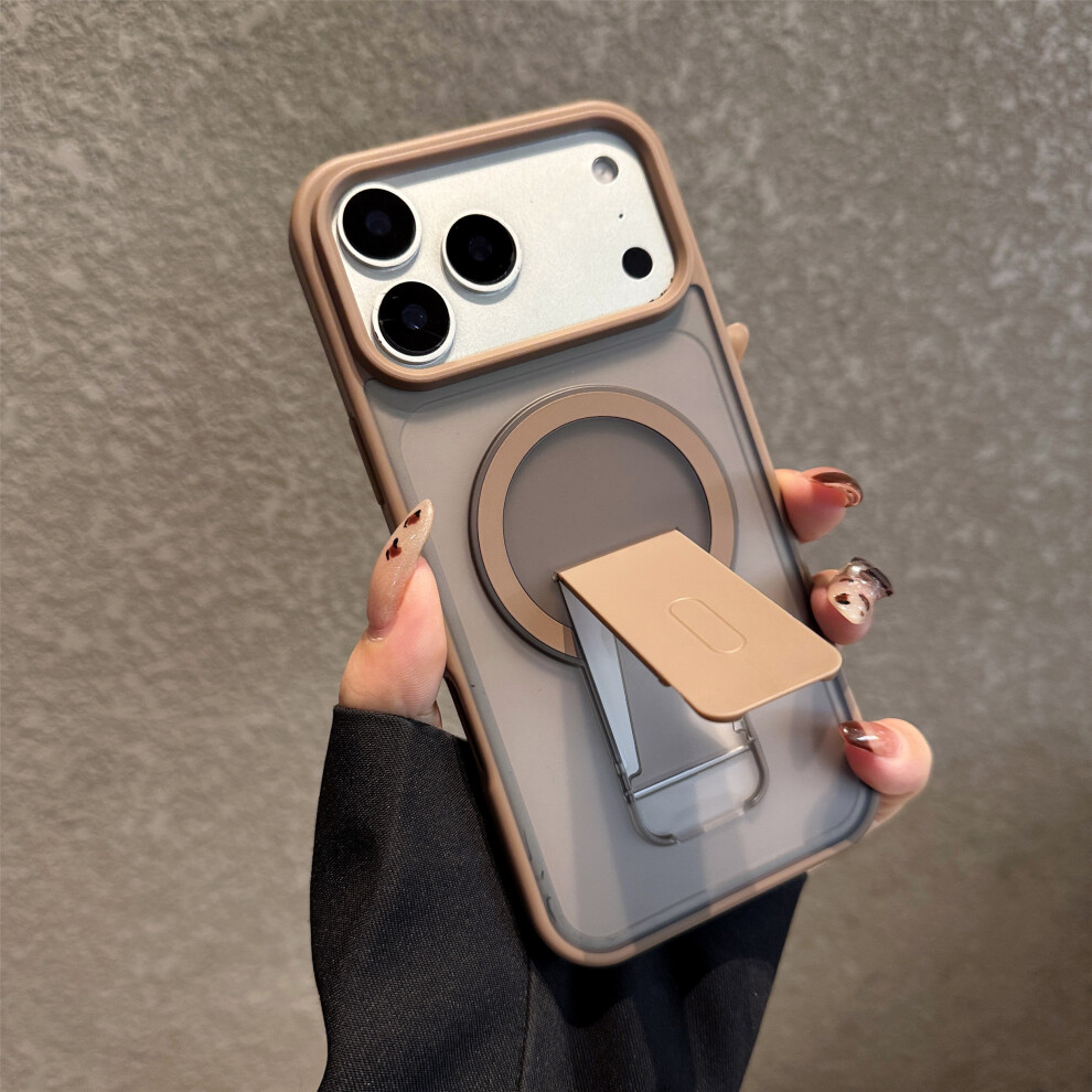 (Desert ) For Iphone 17 Pro Case Compatible With Magsafe Foldable Kickstand Skin Touch Pc Tpu Phone Cover Gold 6914298989364