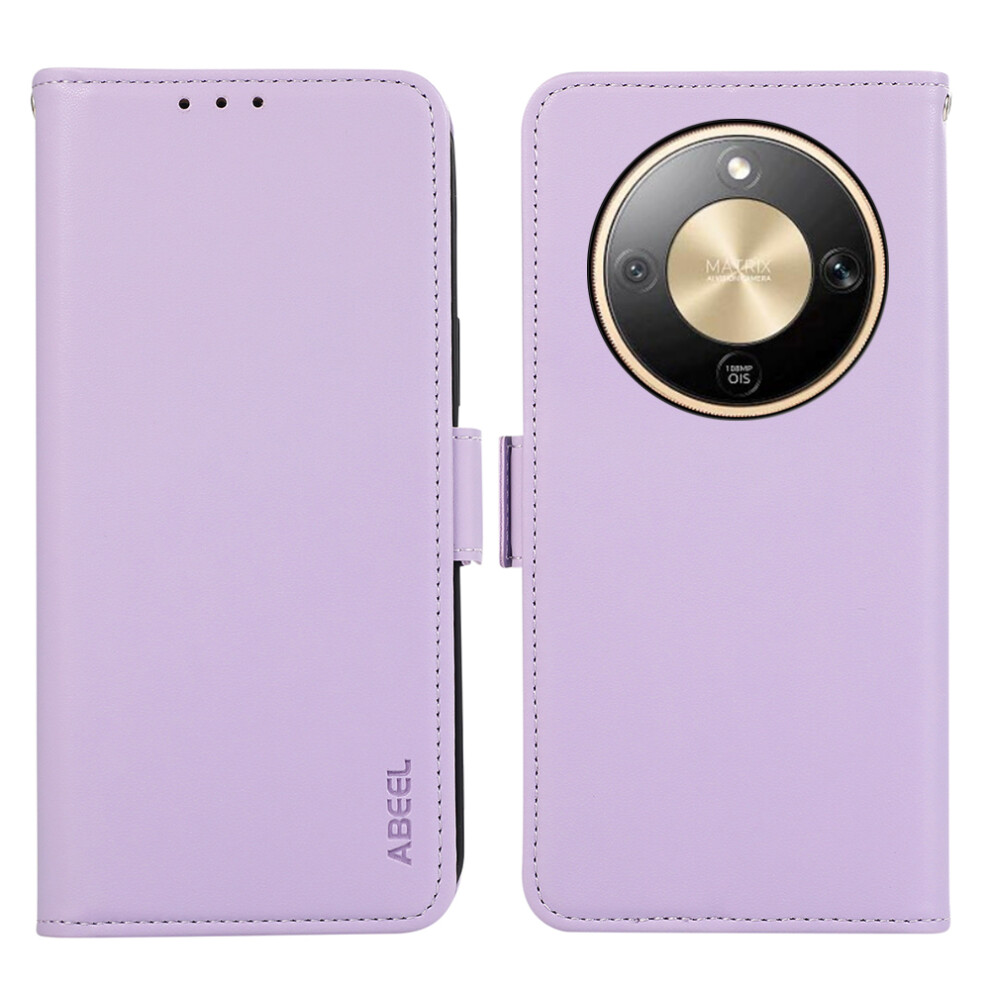 (Purple) Abeel For Honor Magic8 Lite 5G / X9d 5G / X70 5G Case Leather Phone Cover With Rfid Blocking Wallet Purple 6914298118474