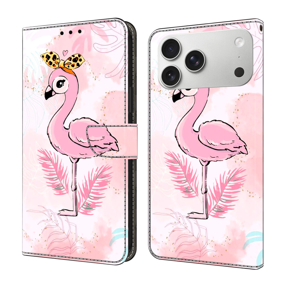 ( Bird) For Iphone 17 Pro Max Case Foldable Stand Wallet Pattern Printing Pu Leather Flip Phone Cover Pink 6914295556279