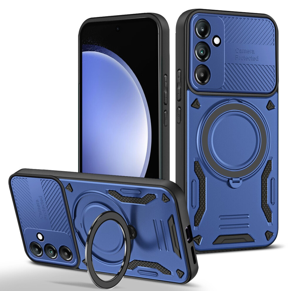 (Blue) Phone Case For Samsung Galaxy A36 5G / Galaxy A56 5G Magnetic Case Shockproof Tpu + Pc Phone Back Cover With Kickstand Blue 6914299524878