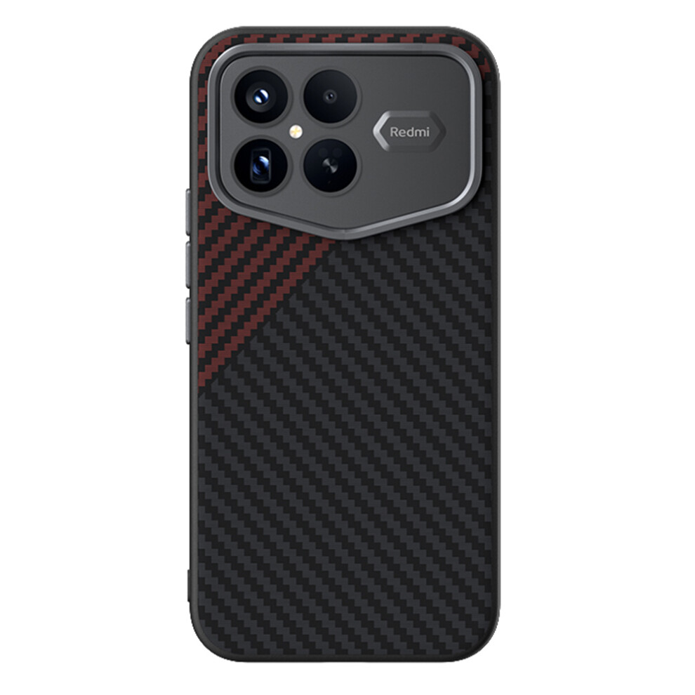 (Black / Red) Abeel For Xiaomi Redmi K90 Pro Max Champion Edition Magnetic Case Carbon Fiber Texture Back Cover Black,Red 6914290239528