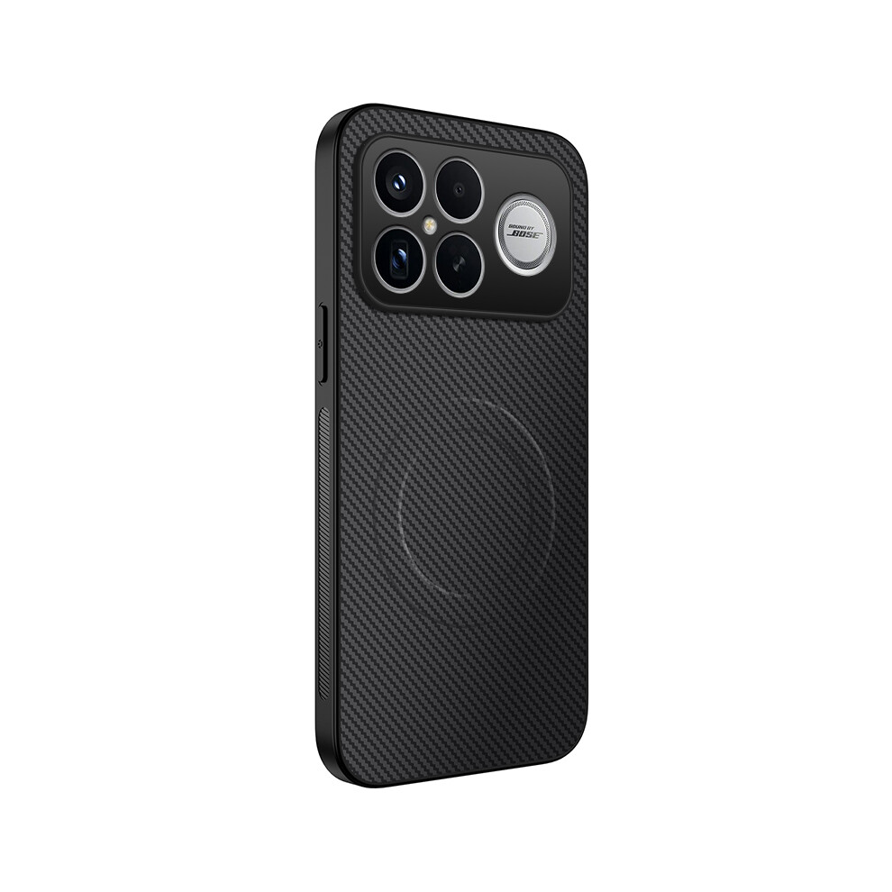(Black) Wanlonfeng For Xiaomi Redmi K90 Pro Max 5G / Poco F8 Ultra Case Magnetic Case Tq Series Carbon Fiber Texture Pc Tpu Pho Black 6914297380445