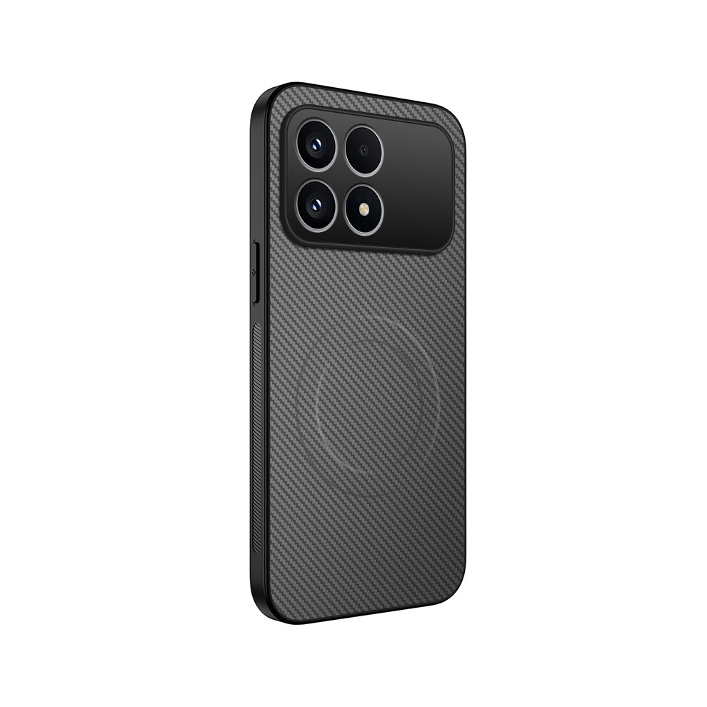 (Grey) Wanlonfeng For Xiaomi Redmi K90 5G / Poco F8 Pro Magnetic Case Tq Series Carbon Fiber Texture Pc Tpu Phone Cover Grey 6914299332299