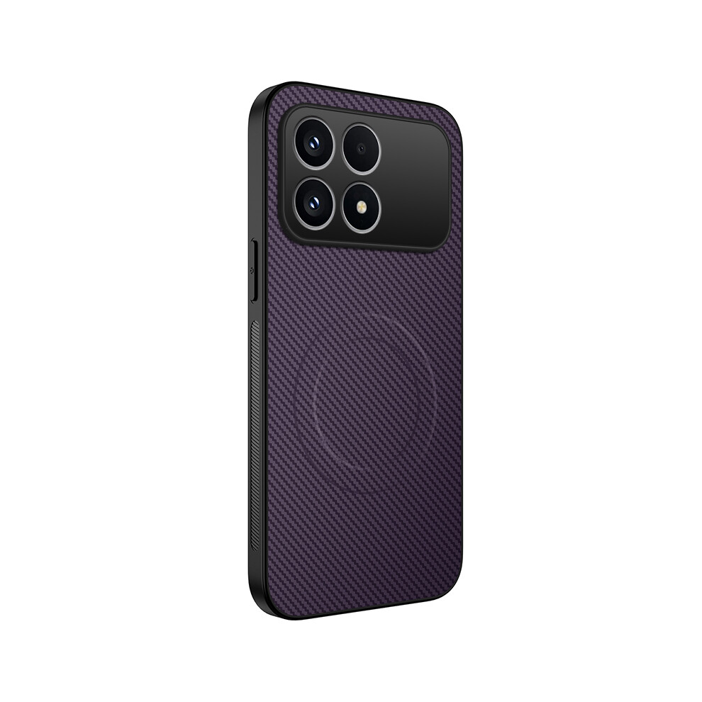 (Purple) Wanlonfeng For Xiaomi Redmi K90 5G / Poco F8 Pro Magnetic Case Tq Series Carbon Fiber Texture Pc Tpu Phone Cover Purple 6914297568706