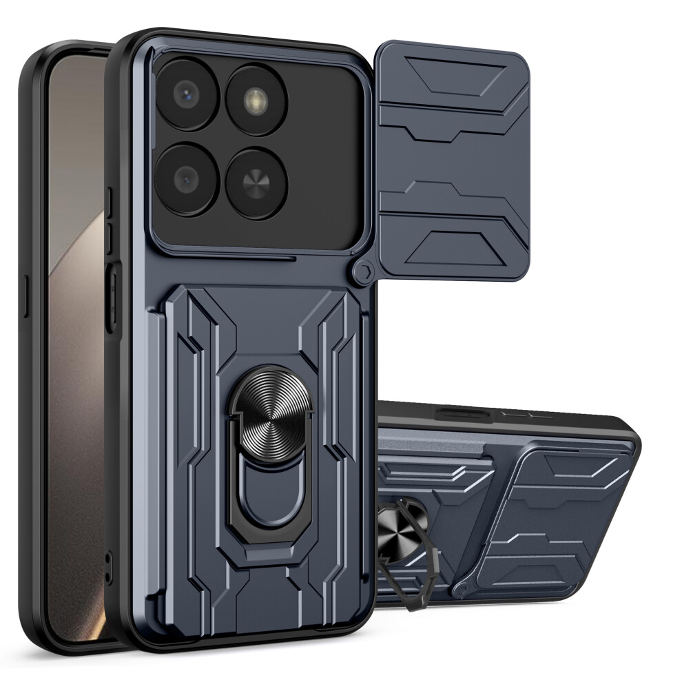 (Titanium ) Phone Case For Honor 400 Smart 5G / X7d 5G / X7d 4G Pc + Tpu Kickstand Back Cover With Camera Slider Grey 6914290931378