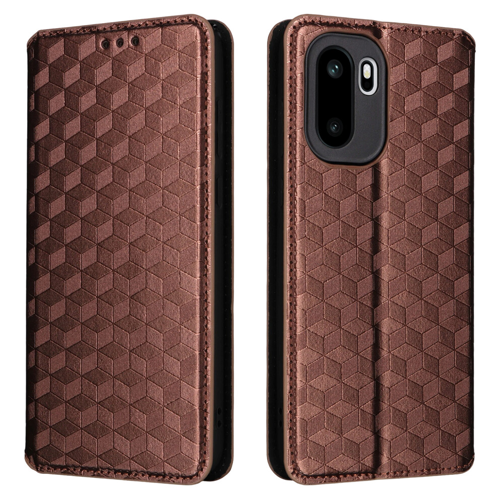 (Brown) For Oneplus Ace 6 5G / 6T 5G / 15R 5G Case Wallet Rhombus Imprinted Pu Leather Phone Cover Brown 6914293888396