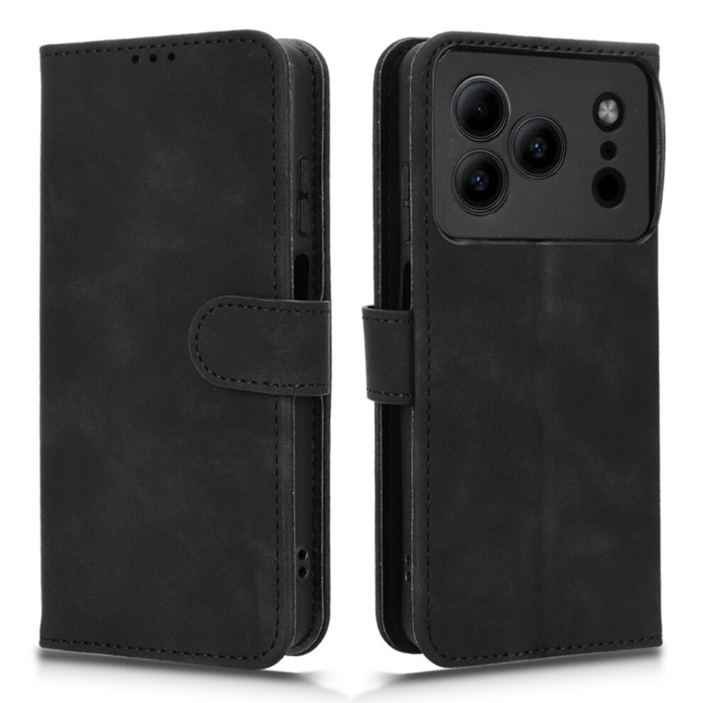 (Black) For Doogee Note 56 Leather Case Skin Feel Anti Drop Wallet Stand Flip Phone Cover Black 6914297369822