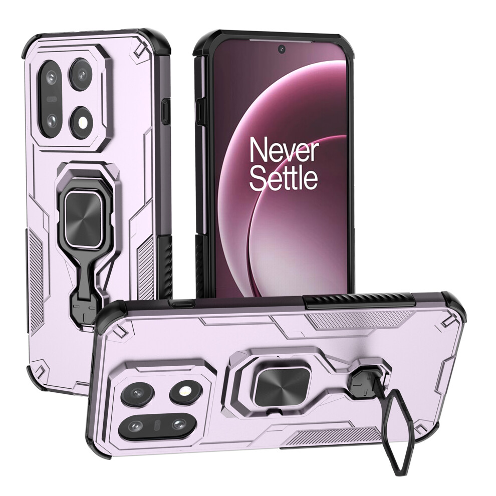 (Purple) For Oneplus 15 5G Case Rotatable Ring Kickstand Pc + Tpu Shockproof Phone Cover Purple 6914292338656