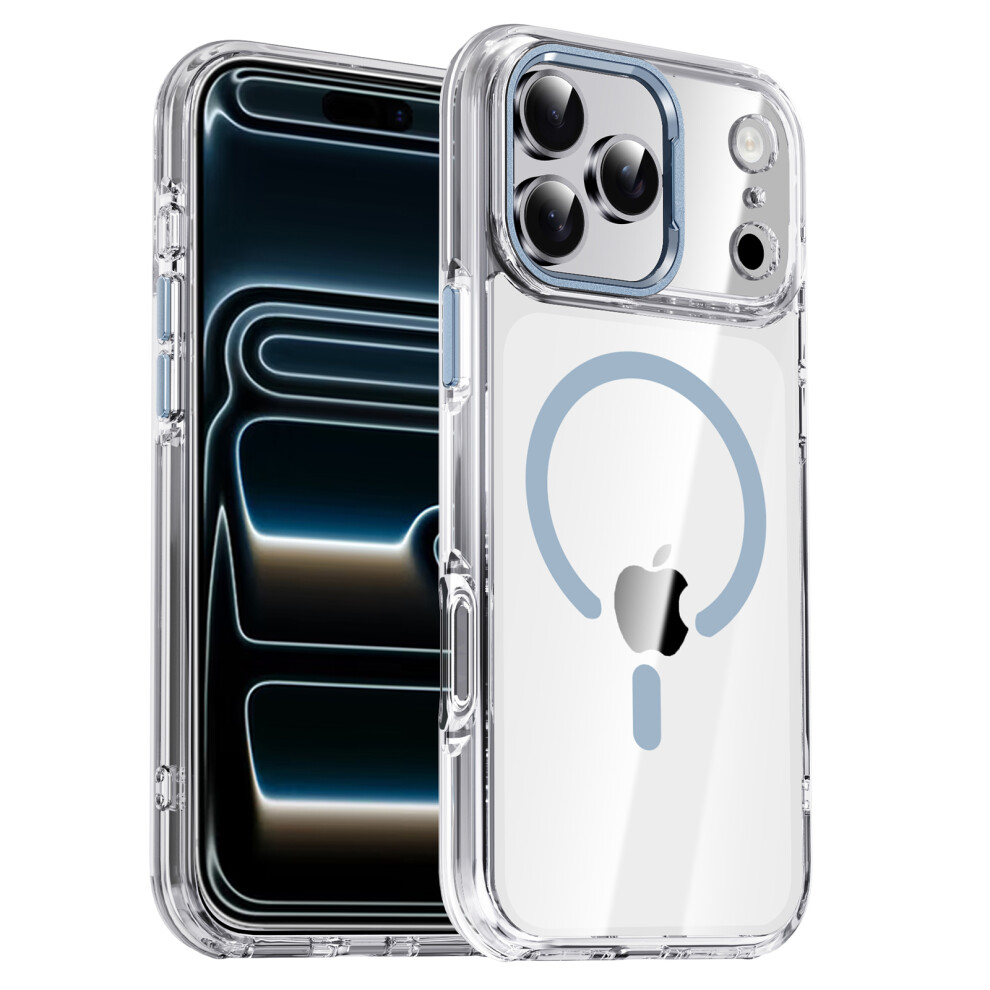 (Transparent / ) Ipaky For Iphone 17 Pro Clear Case Compatible With Magsafe Shockproof Tpu+Pc Phone Back Cover Blue 6914292778193