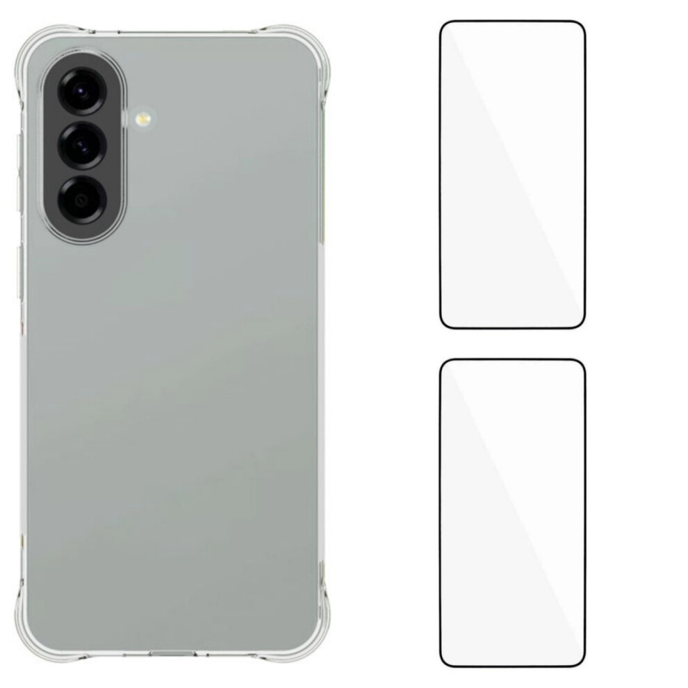 (Transparent) Wanlonfeng For Samsung Galaxy A57 5G Tpu Case Wl2 Series 2.0Mm Phone Cover With 2Pcs Tempered Glass Films 6914298906446