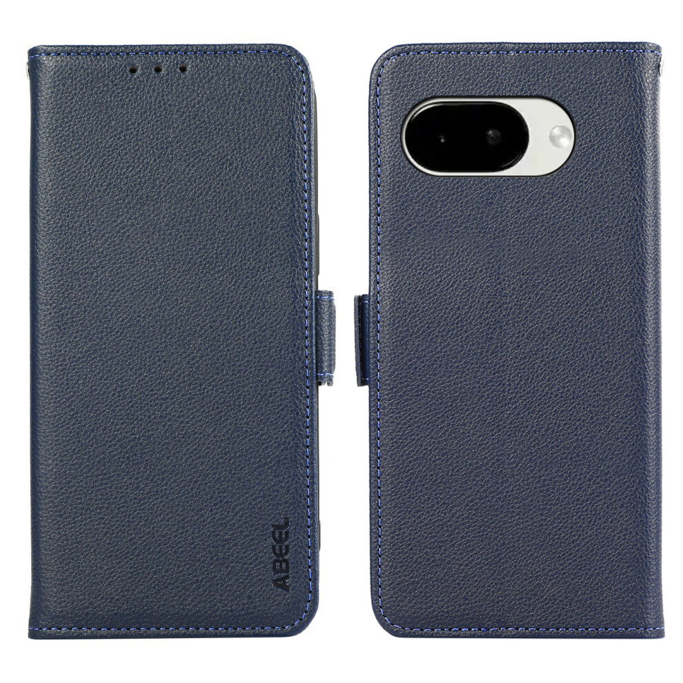 (Blue) Abeel For Google Pixel 10A Case Litchi Texture Leather Rfid Blocking Phone Cover Blue 6914296430820