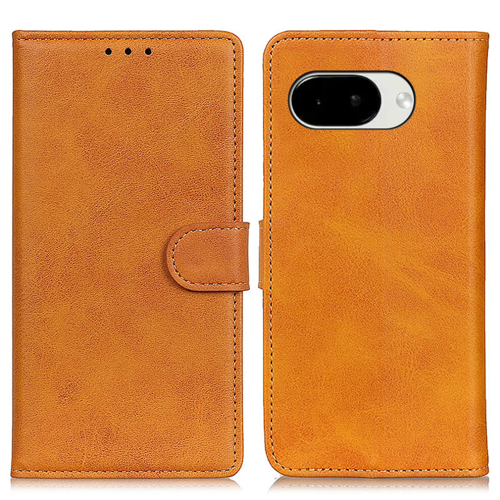 (Brown) For Google Pixel 10A Case Cowhide Texture Leather Wallet Stand Phone Cover Brown 6914296666113